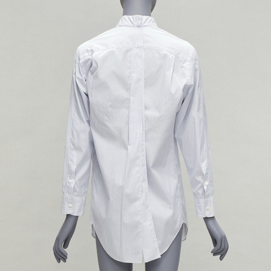 JUNYA WATANABE 2016 blue white pinstripe split back tunic shirt XS