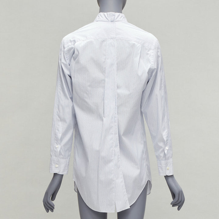 JUNYA WATANABE 2016 blue white pinstripe split back tunic shirt XS