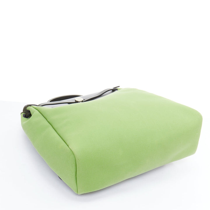 rare HERMES Herbag A Dos Vert Criquet green black canvas palladium backpack
