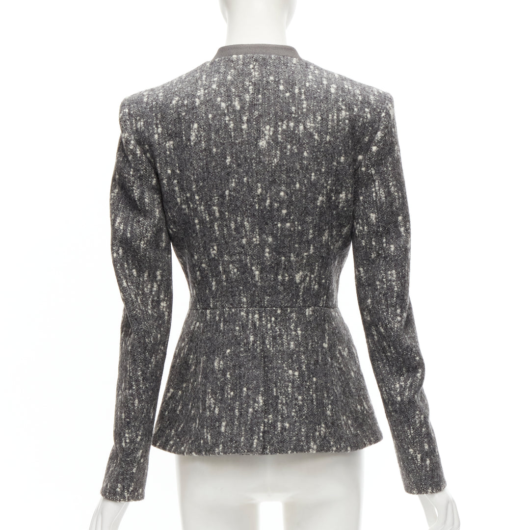 BALENCIAGA Ghesquiere 2009 grey white speckled fitted blazer jacket FR38 M