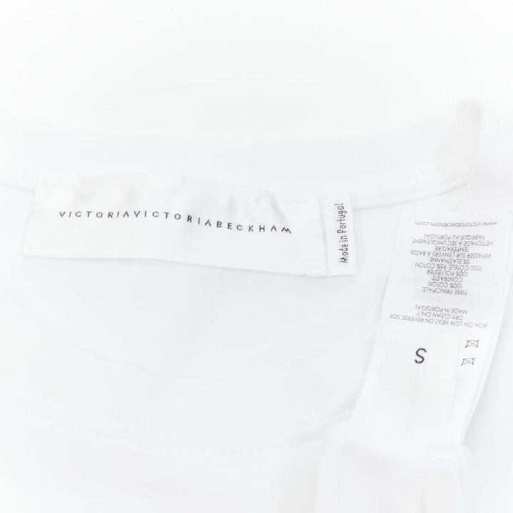 VVB VICTORIA BECKHAM 100% cotton polyester insert asymmetric t-shirt S