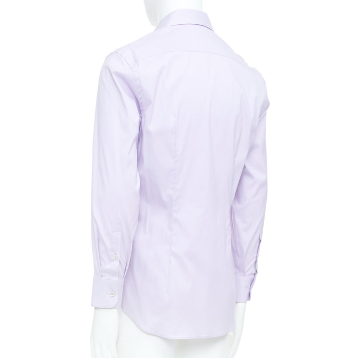 PRADA 2015 lilac purple cotton blend long sleeve button dress shirt EU39 M
