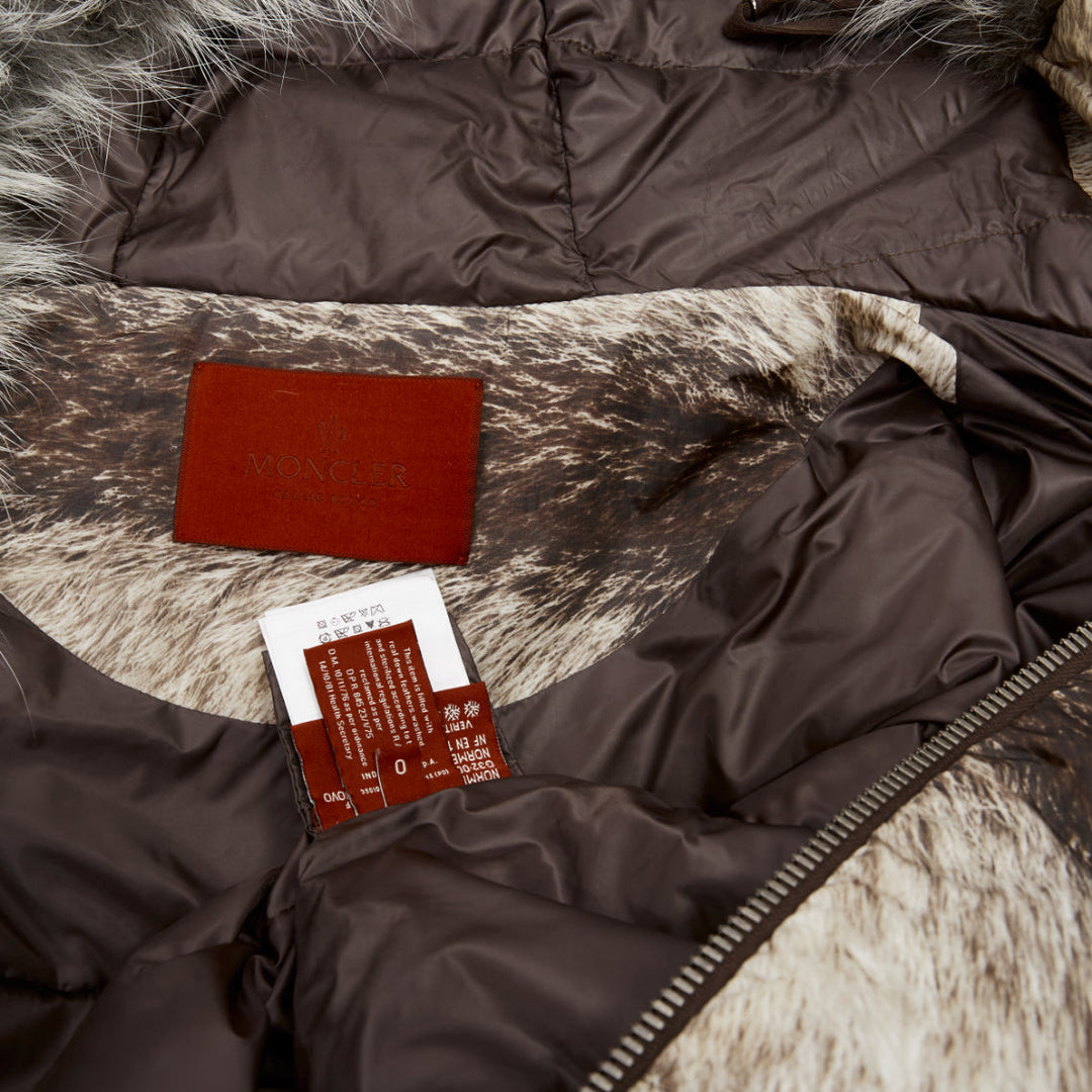 MONCLER Gamme Rouge Piumino Nuovo Lian print down feather puffer jacket US0 XS