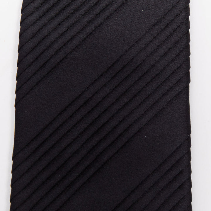 BRIONI Set of 3 100% silk blue diagonal stripes black pleats white polka dot tie