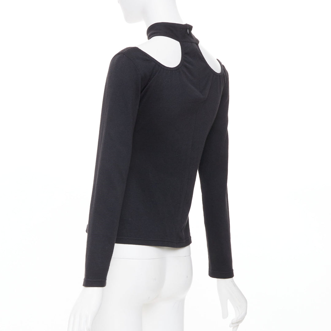 JEAN PAUL GAULTIER Vintage Junior black scoop neck choker cutout top IT40 S