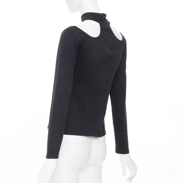 JEAN PAUL GAULTIER Vintage Junior black scoop neck choker cutout top IT40 S