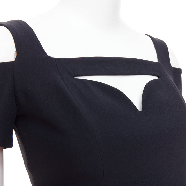 ALEXANDER MCQUEEN 2013 black cut out bust cold shoulder top IT38 XS