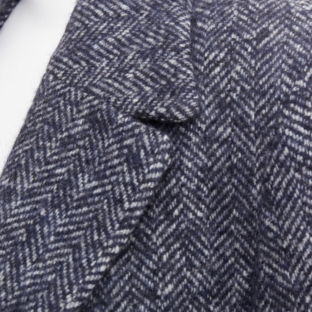 CHRISTOPHER ESBER  Luminary navy herringbone oversized blazer shorts set UK8