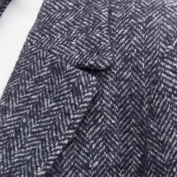 CHRISTOPHER ESBER  Luminary navy herringbone oversized blazer shorts set UK8