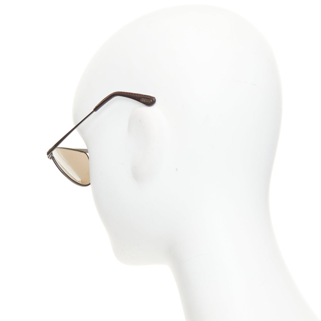 TOM FORD 2008 TF108 James Bond 007 gunmetal brown aviator sunglasses