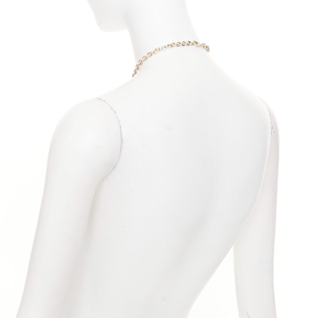 CHANEL B22C AB7531 Giant Heart Locket gold plated CC locket long chain necklace