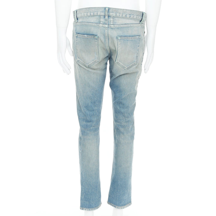 SAINT LAURENT D02 M/SK UW Cras Distressed blue ripped jeans 33"