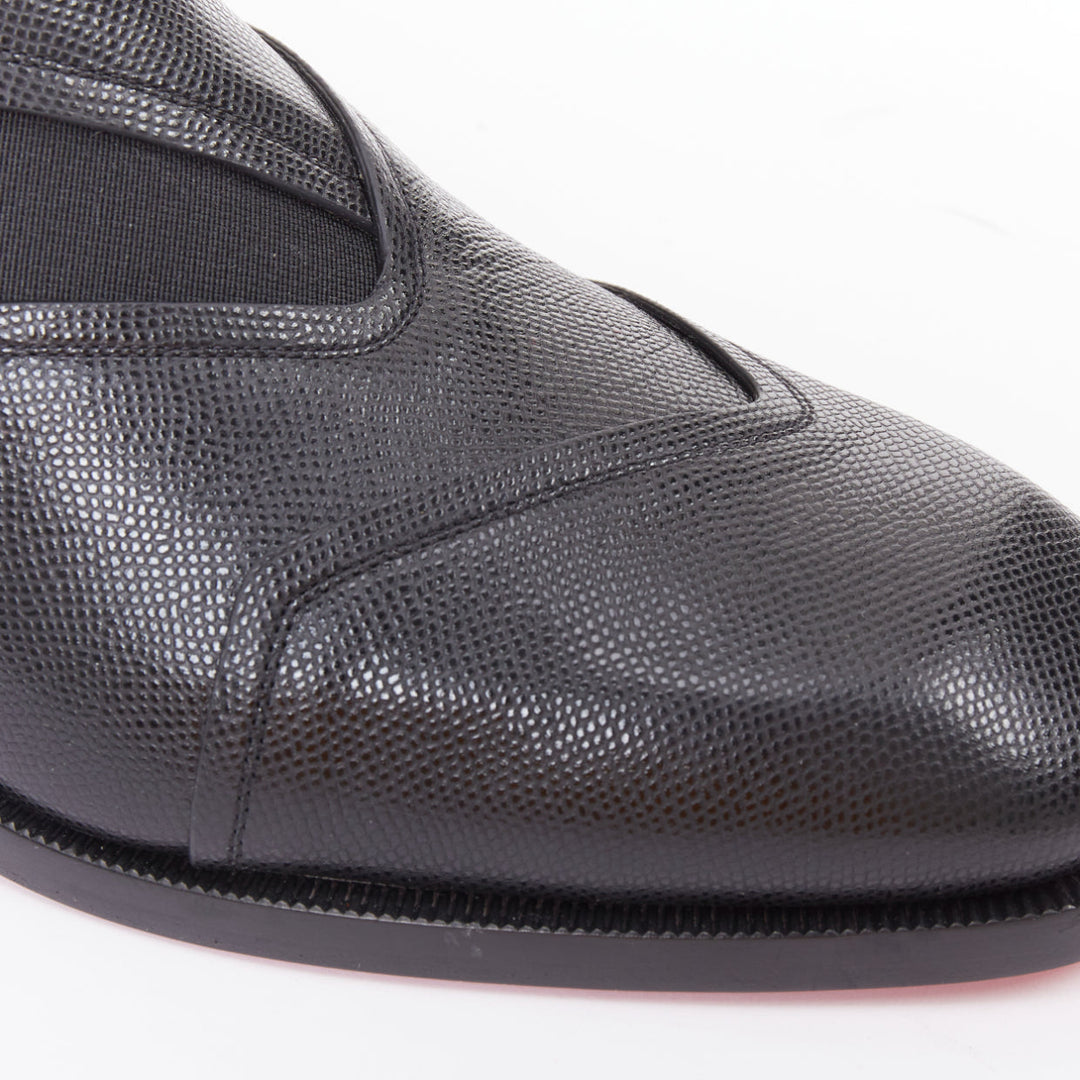 CHRISTIAN LOUBOUTIN Boabi black calf grain leather chelsea boot EU41.5 US8.5