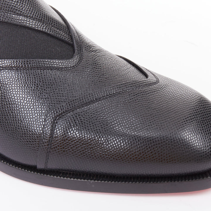 CHRISTIAN LOUBOUTIN Boabi black calf leather elastic chelsea boot EU43.5 US10.5