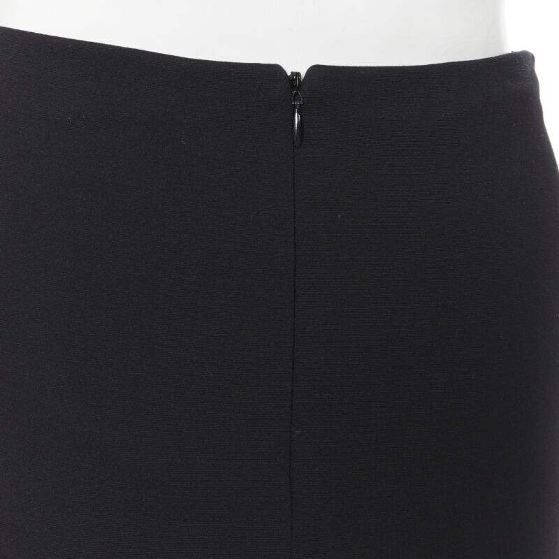 T BY ALEXANDER WANG black rayon polyester center slit stretch pencil skirt S