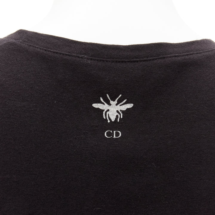 CHRISTIAN DIOR Diorevolution black cotton linen logo print tshirt M