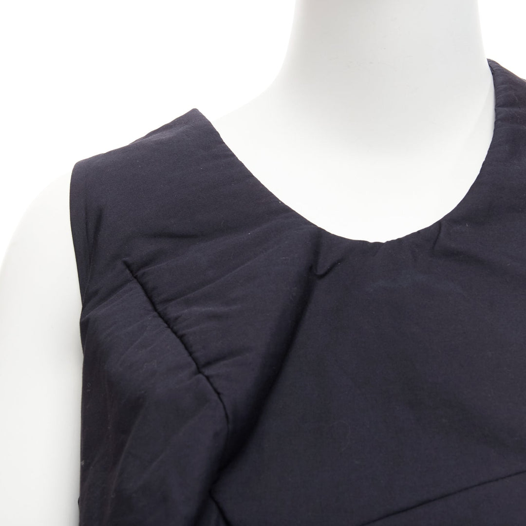 runway COMME DES GARCONS 1997 Lumps Bumps black circle cut asymmetric dress S