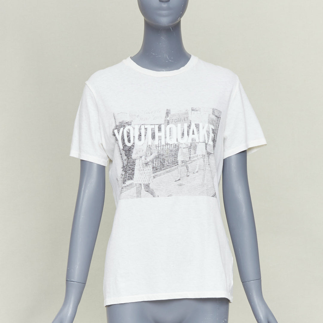 DIOR 2018 Youthquake off white cotton linen bee logo feminism activist tshirt