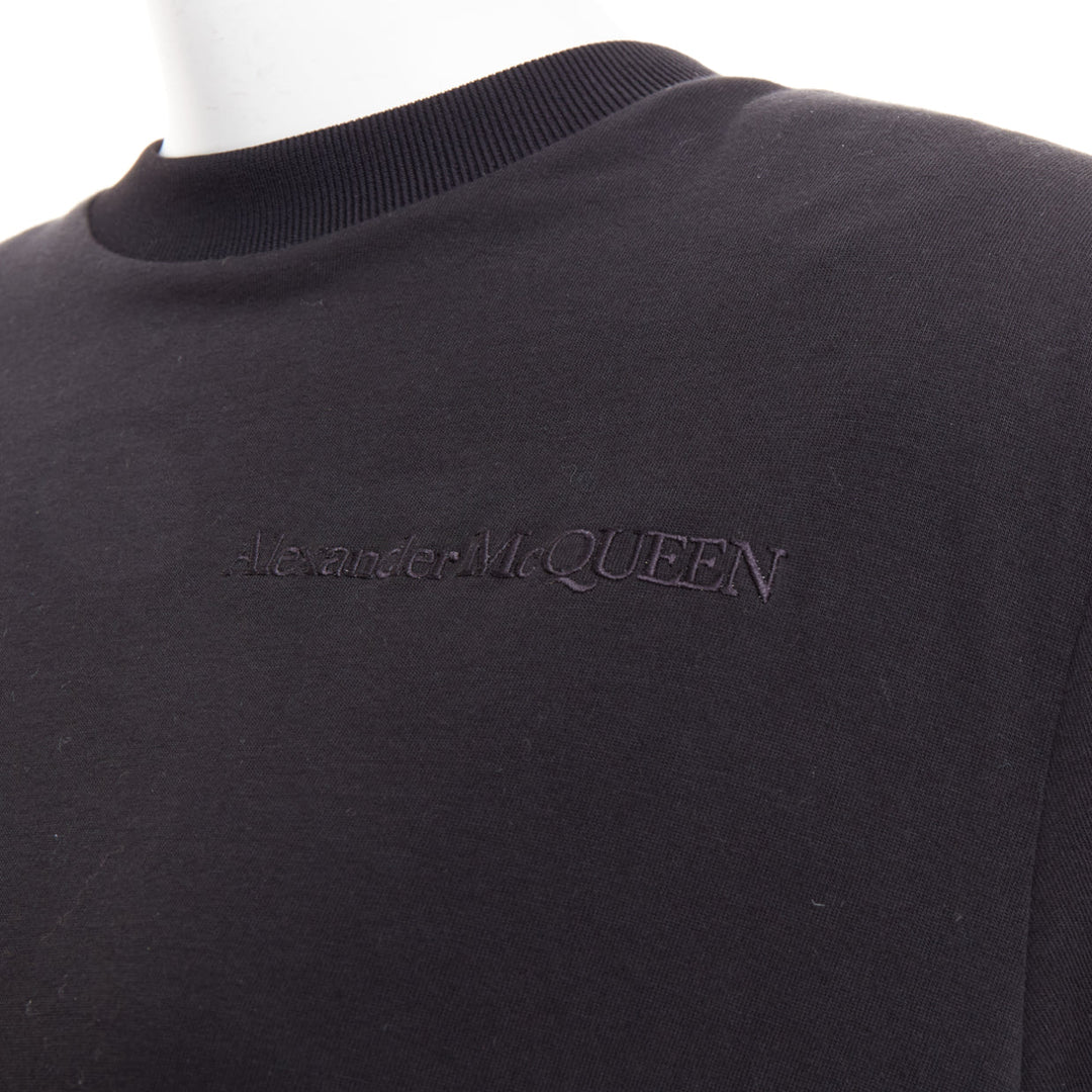 ALEXANDER MCQUEEN 2021 black hybrid flared back oversized tshirt dress IT48 XXL