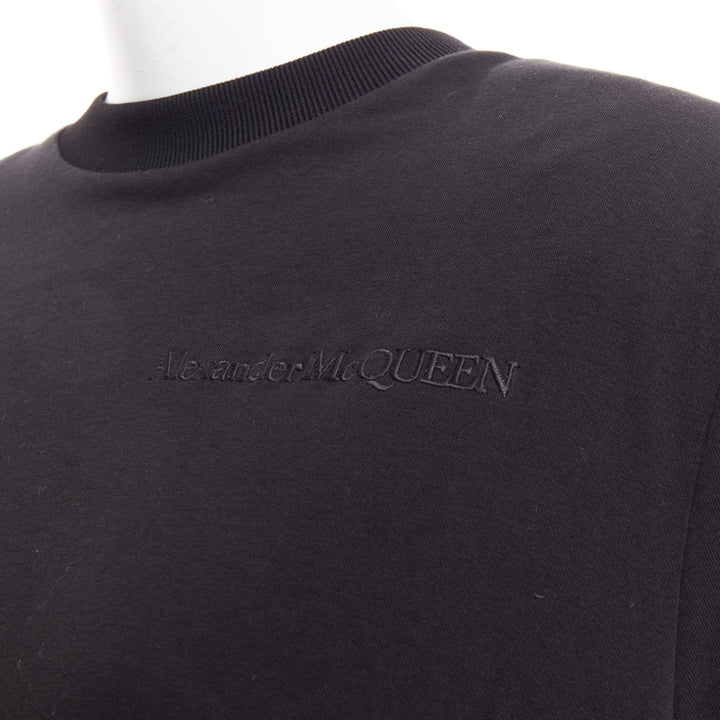 ALEXANDER MCQUEEN 2021 black hybrid flared back oversized tshirt dress IT48 XXL