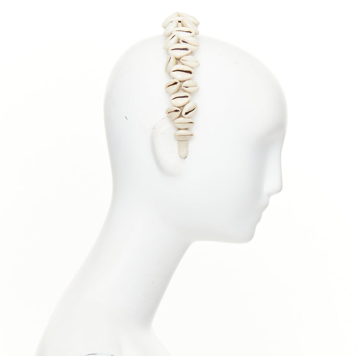 LOEWE Paula's Ibiza cowry shell straw neutral beach resort headband accessory