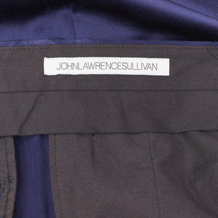 JOHN LAWRENCE SULLIVAN rich royal blue viscose dual pleat trousers pants 30"