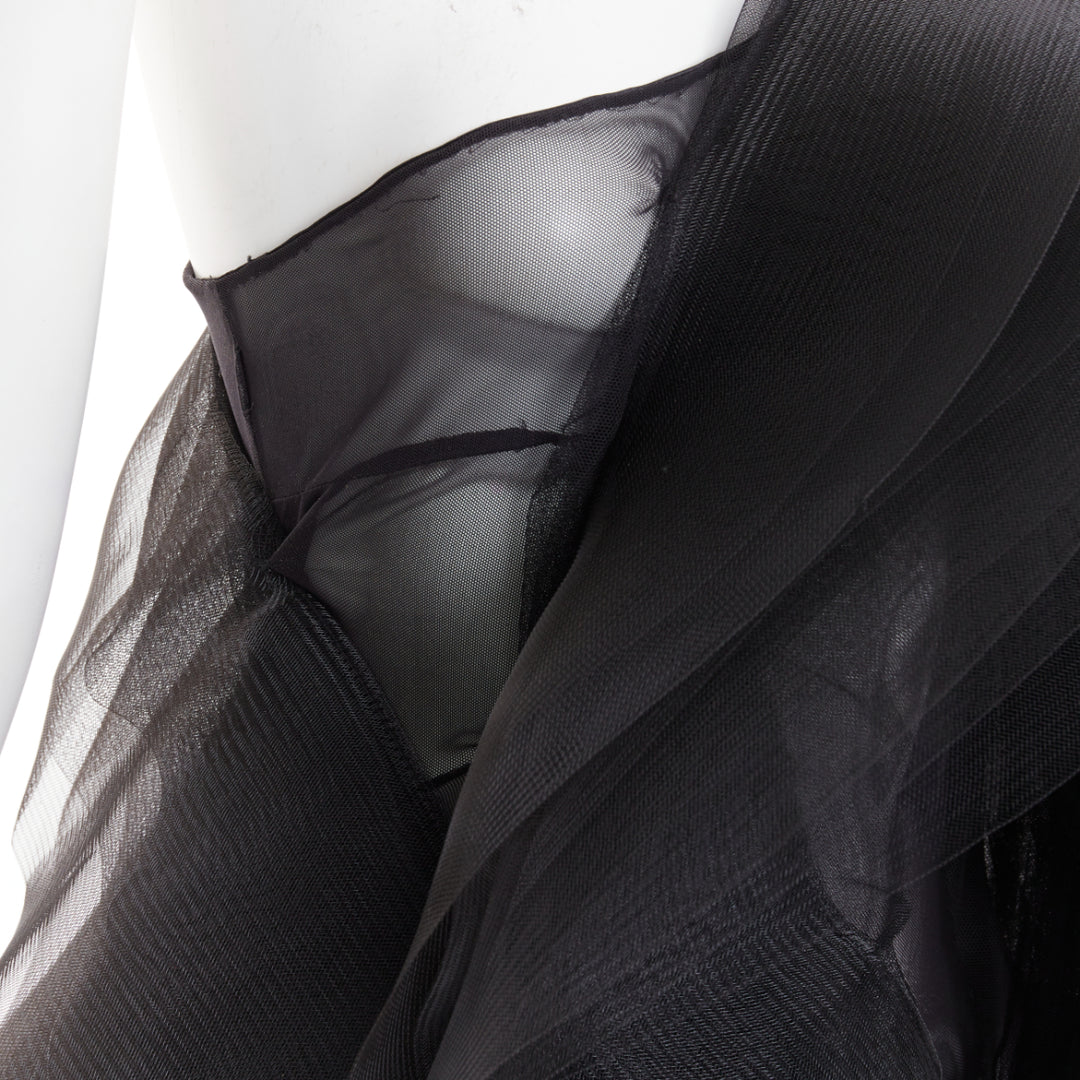 rare ALEXANDRE VAUTHIER COUTURE SS2014 Runway black stiff tulle train gown