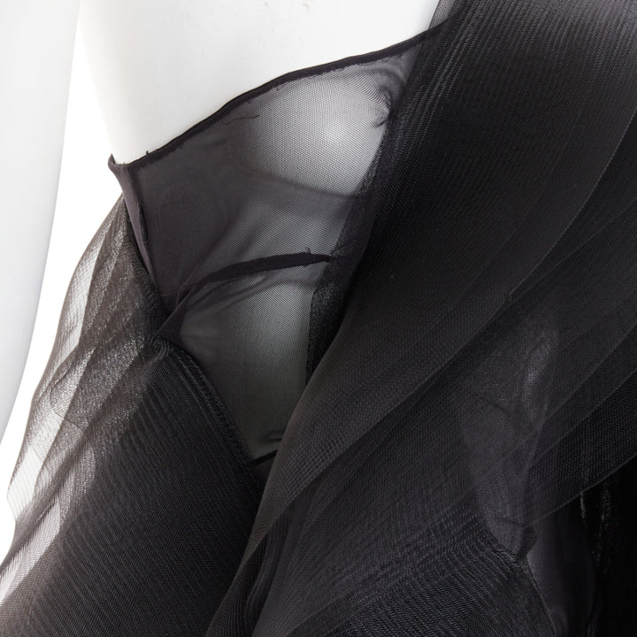 rare ALEXANDRE VAUTHIER COUTURE SS2014 Runway black stiff tulle train gown