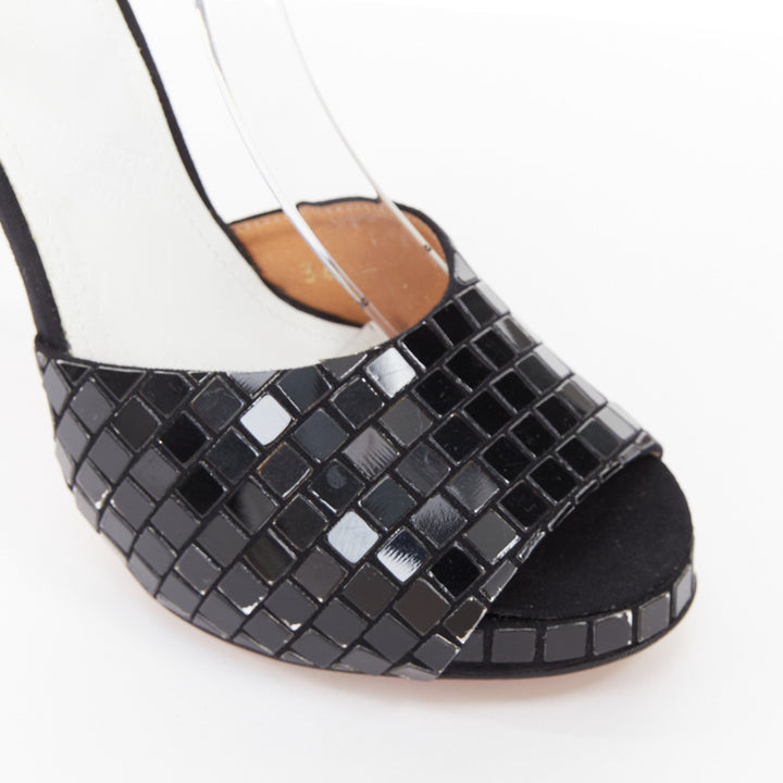 rare MAISON MARGIELA 2009 Runway Disco Ball mosaic tile sandals EU36