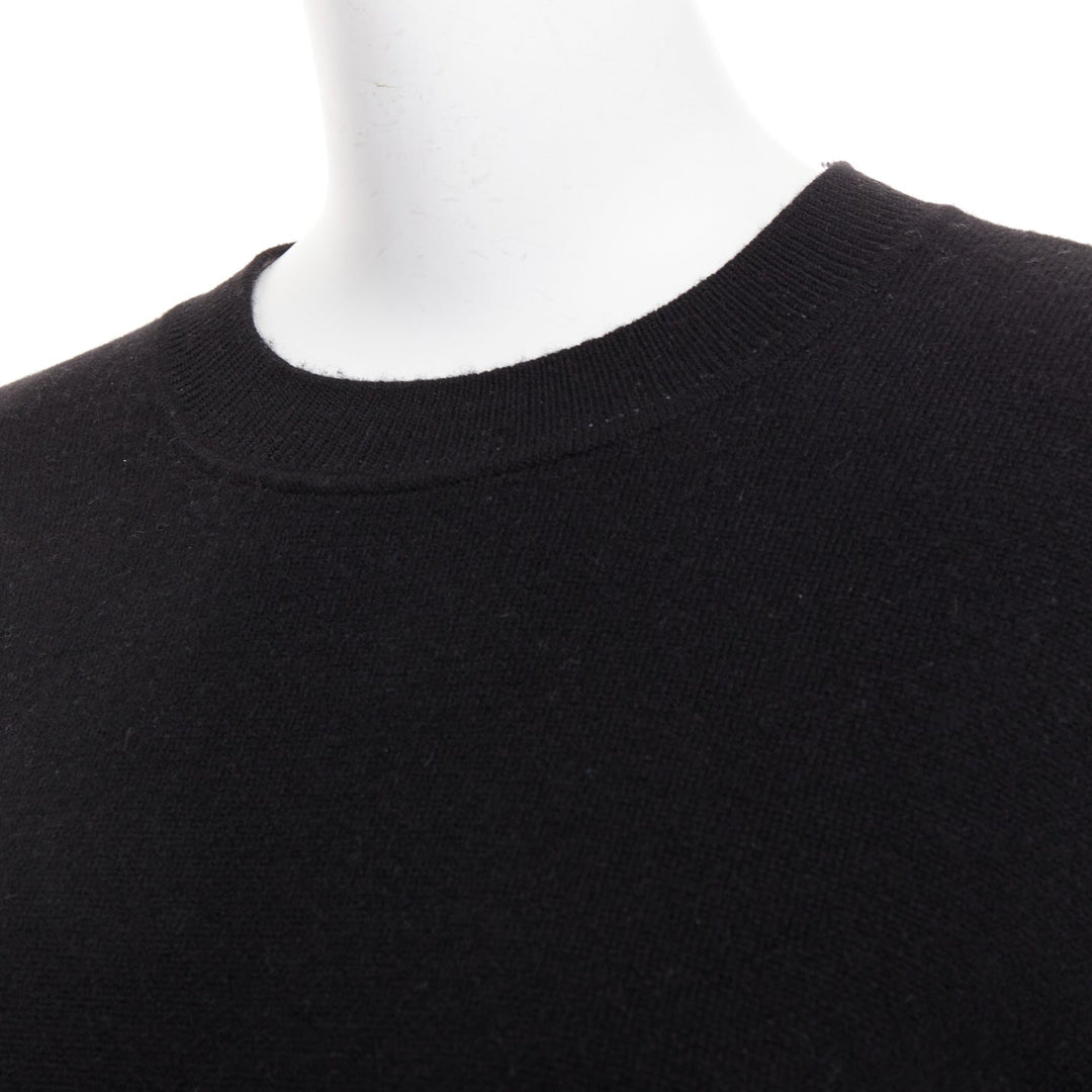 CHRISTIAN DIOR J'adior 8 black cashmere blend  crew neck crop sweater FR34 XS