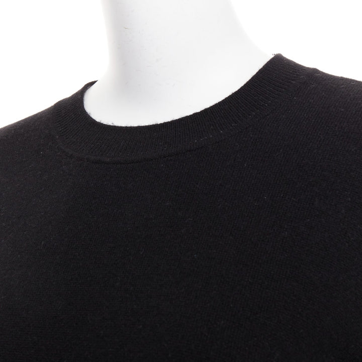CHRISTIAN DIOR J'adior 8 black cashmere blend  crew neck crop sweater FR34 XS
