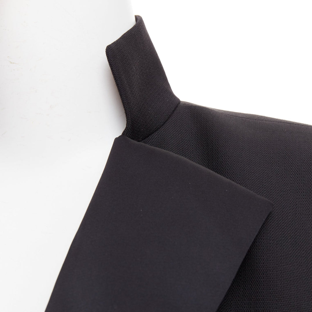 ALEXANDRE VAUTHIER black pop stand collar cropped blazer short tuxedo jacket