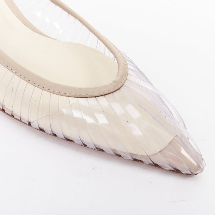 CULT GAIA Alia clear PVC bauble heel vinyl nude leather trim mules EU35