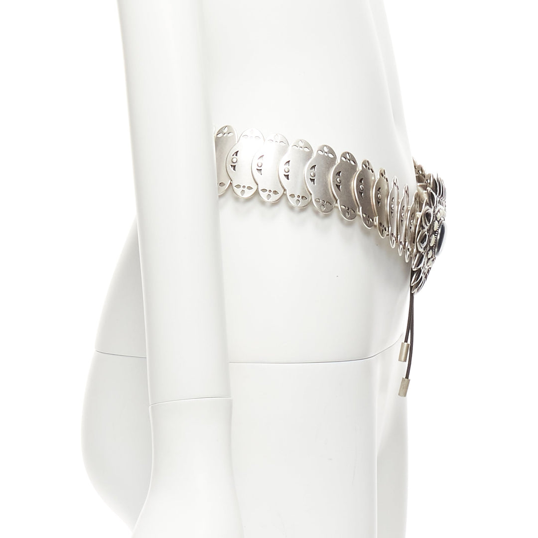 Female mannequin wearing Isabel Marant Silver Metal Women Belt in Size  75 | Available at JHROP