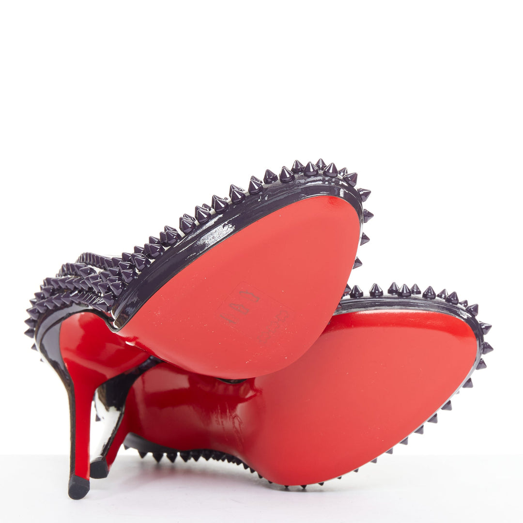 CHRISTIAN LOUBOUTIN Neofilo Spikes 120 Patent iris purple spikes platform EU38