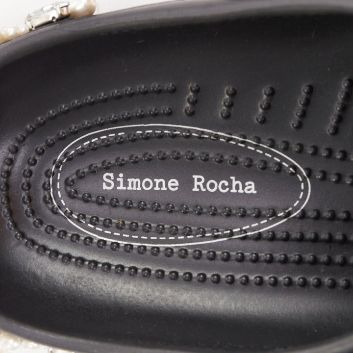 SIMONE ROCHA CROCS black pearl crystal embellished gibbitz clogs US10 EU40