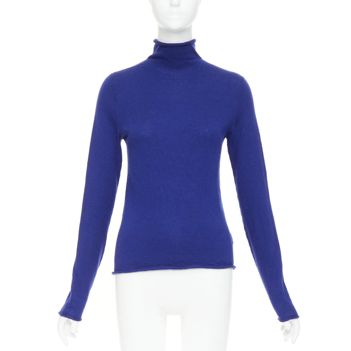 JOSEPH 100% Merino Wool cobalt blue high neck seamless knitted sweater S