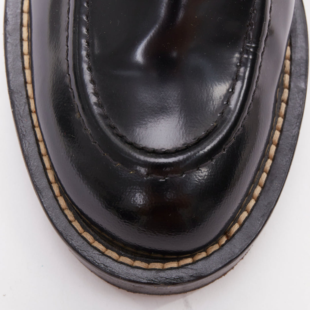 BALENCIAGA Ceinture black mixed metal hardware black cut out moto boots EU35.5