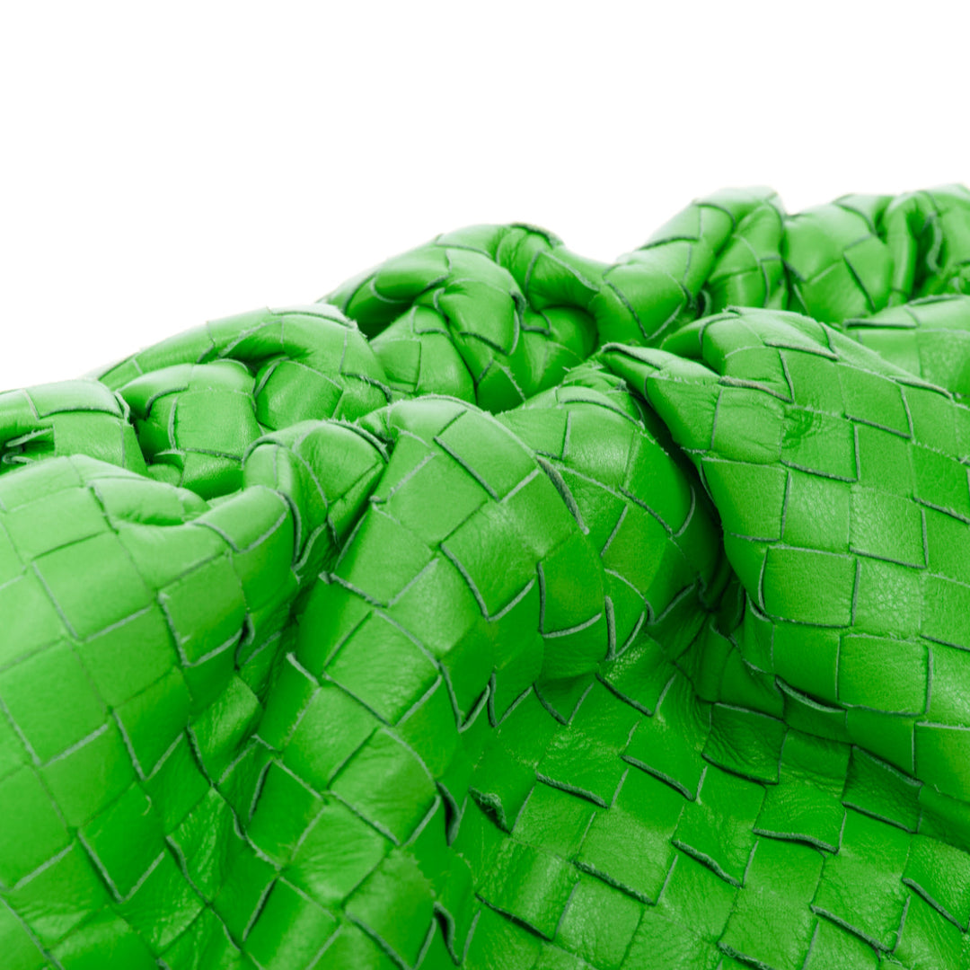 BOTTEGA VENETA Parakeet The Pouch green Intrecciato nappa leather clutch bag