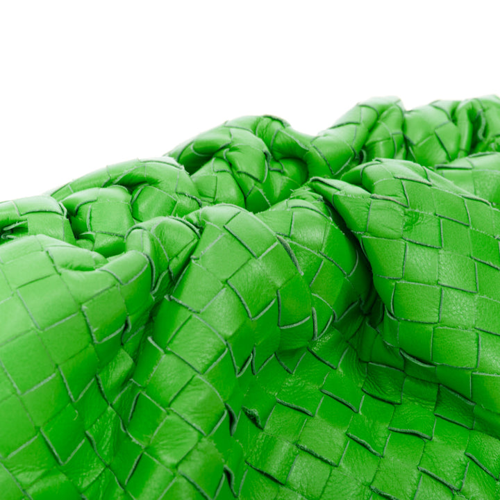 BOTTEGA VENETA Parakeet The Pouch green Intrecciato nappa leather clutch bag