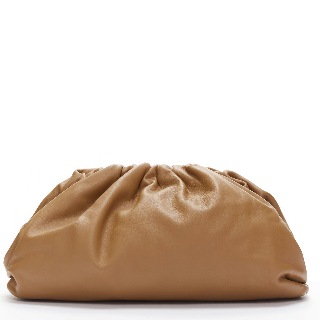BOTTEGA VENETA The Pouch brown leather dumpling clutch bag