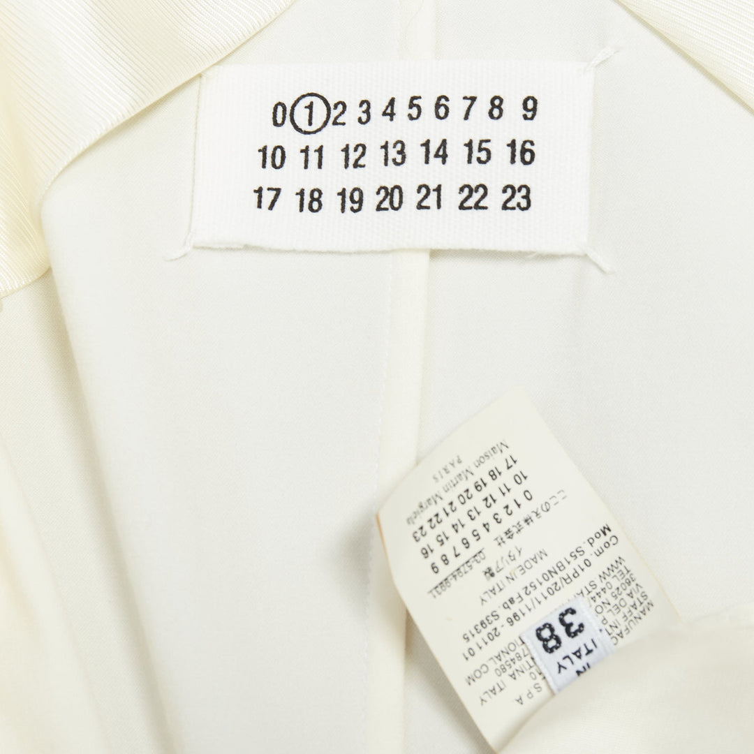 MAISON MARTIN MARGIELA 2011 cream silky padded deconstructed vest FR38 M