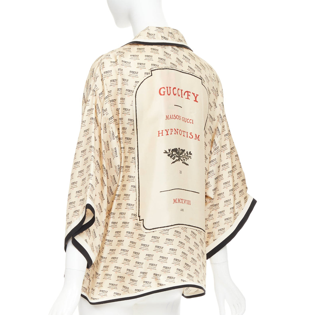 GUCCI GARDEN 2018 Guccify silk beige invite stamp print monogram pajama sh