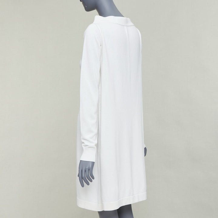 JOSEPH cream viscose blend hi bateau neck raglan sack dress FR34 XS