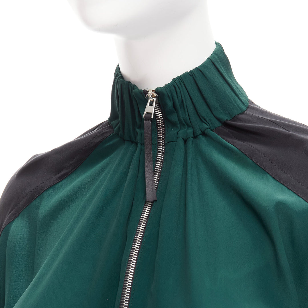 MARNI green black colorblock batwing track suit inspired dress IT36 XS