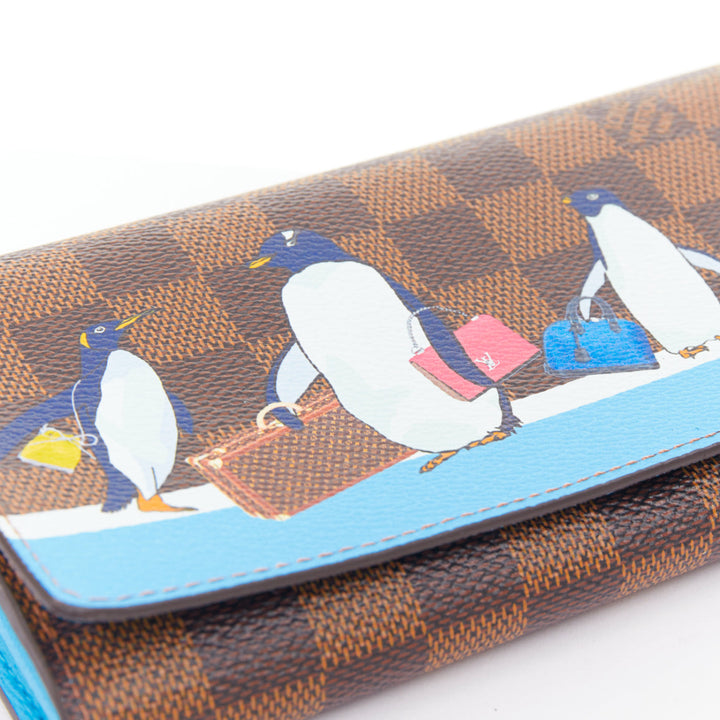 LOUIS VUITTON Sarah Christimas Animation 2017 Penguin canvas long wallet