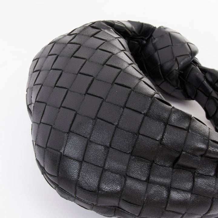 BOTTEGA VENETA 2020 Mini Jodie black Intrecciato nappa leather hobo handbag bag
