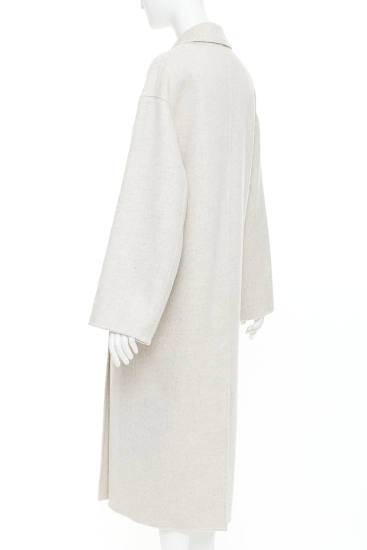 LOU LOU STUDIO Borneo light grey wool cashmere felt double breasted long coat XS