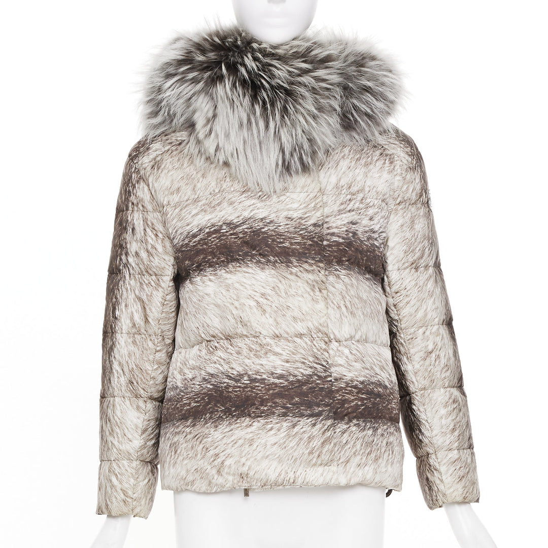 MONCLER Gamme Rouge Piumino Nuovo Lian print down feather puffer jacket US0 XS