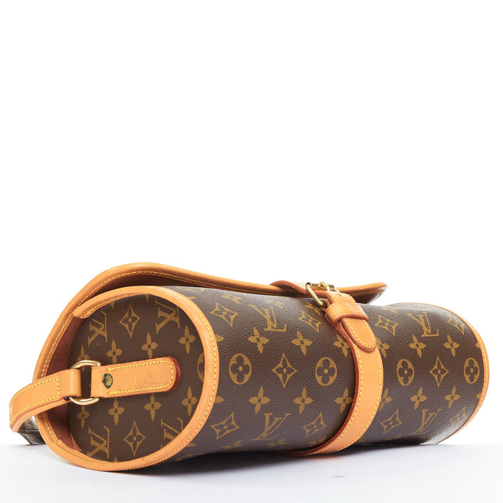 LOUIS VUITTON Marne brown LV monogram honey leather duffle crossbody bag